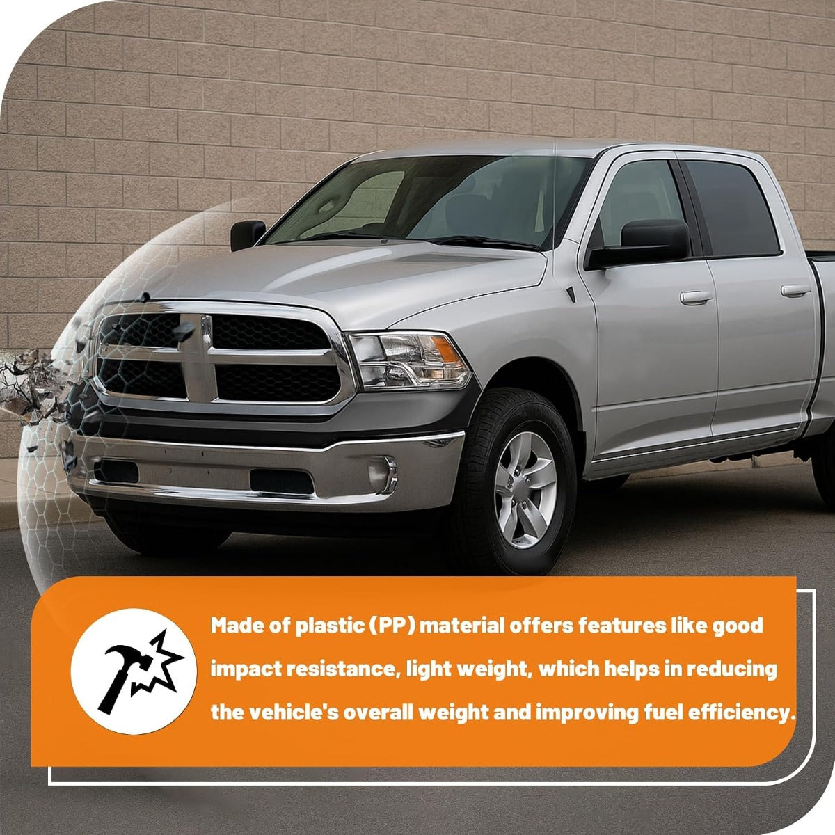 Front Bumper Cover Top Pad Compatible with 2013-2018 Ram 1500, 2019-2024 Ram 1500 Classic,Primed,W/O Fog Light & Sensor Hole,Front Upper Bumper Cover Replacement for 68197697AA CH1014108