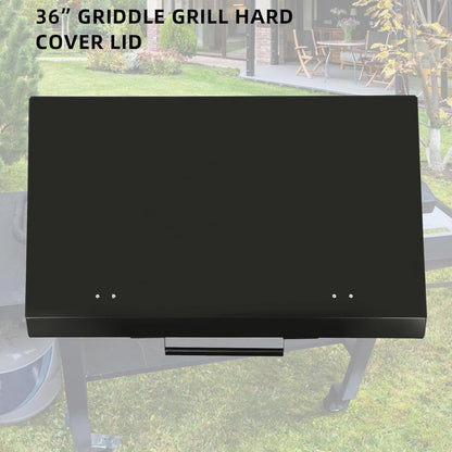 Black Outdoor 36 Inches Griddle Grill Hard Cover Lid Waterproof Aluminum Compatible with Blackstone & More (No Diamond Plated) LYOM-018F-GB