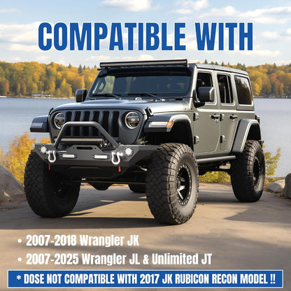 KUAFU Bumper Compatible with Wrangler JK Unlimited JL Gladiator JT