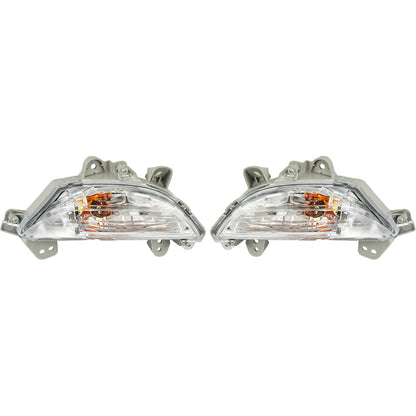 HECASA Pair Bumper Turn Signal Lights Compatible with 2014-2016 Mazda 3 Front Turn Signal Lamp Driver & Passenger Side Clear Lens Replacement for MA2530119 MA2531119 B45A51350A B45A51360A