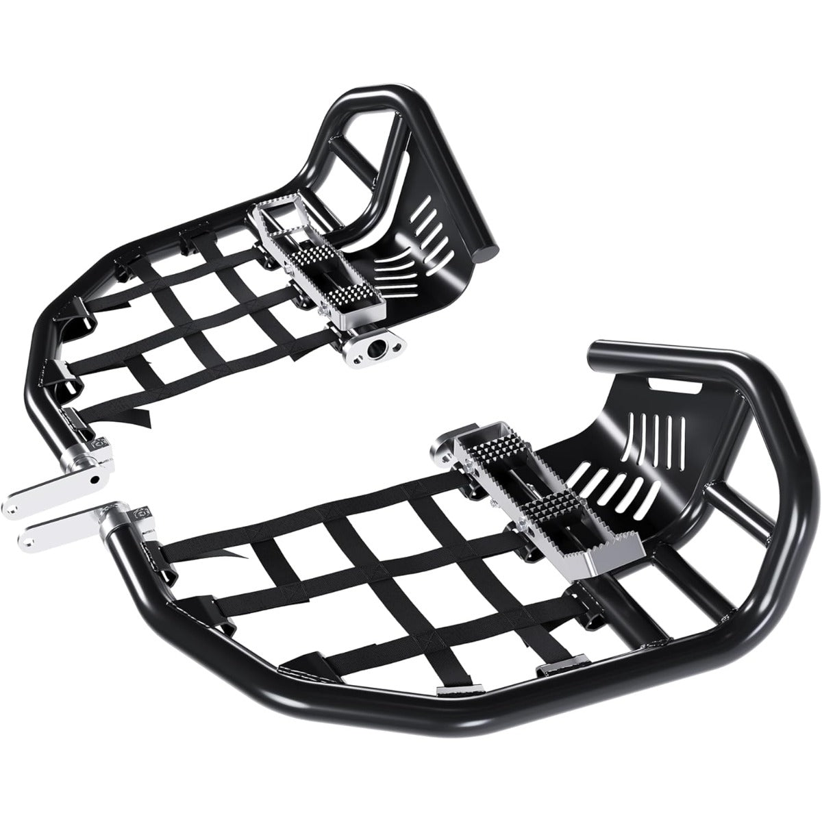 Nerf Bars Foot Pegs Compatible with All Years Honda 400EX 400X (Silvery Nerfs & Black Nets)