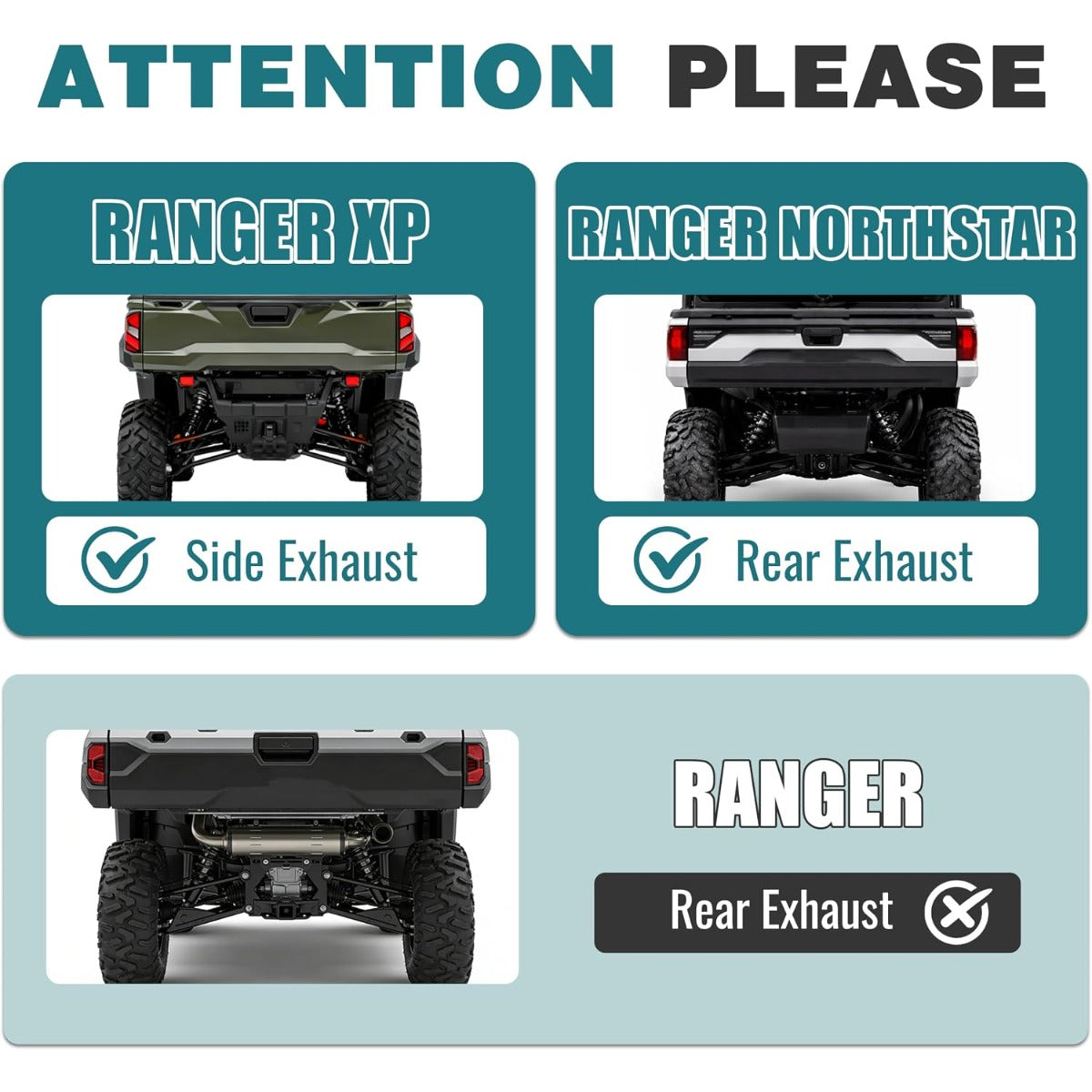 Rear Bumper W/D-Ring Base Heavy Duty Compatible with Polaris Ranger 1000/XP 1000/Crew 1000 2018-2025 Pre-drilled for Lights Protect Rear End Power Coated