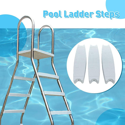 18 Inches Universal Pool Ladder Steps Replacement, 300 lbs Weight Capacity Heavy-Duty Molded Plastic Swimming Pool Ladder Rung Step 3Pcs LYOP-030S-3