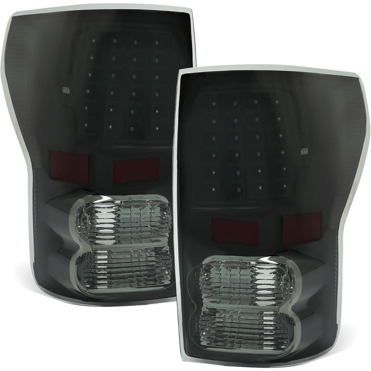 HECASA Tail Lights Compatible with 2007-2013 Toyota Tundra Pickup Truck LED Rear Brake Tail Lamps Assembly Driver and Passenger Side (Smoke Lens Black Housing)
