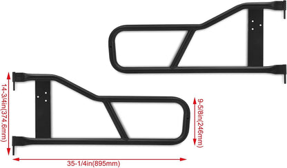 Tubular Doors Compatible with 1987-2006 Jeep Wrangler YJ TJ Tubular Half Doors Tube Door Steel Left & Right Simple Off-Road Style LYAM-155