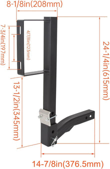 Spare Tire Mount Carrier 24-Inch Universal Fit for SUV ATV UTV RV Truck Car w/Standard 2inches Receiver Trailer Hitch Tire Carrier Bracket LYOM-060