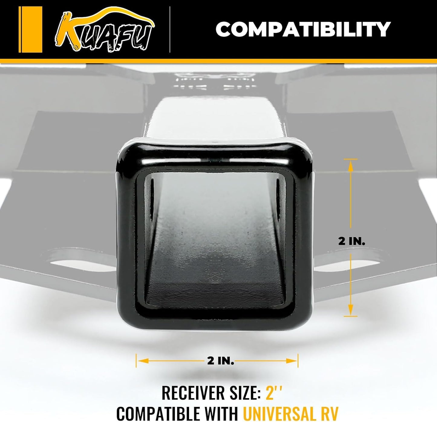 Universal RV Trailer Hitch 2 Inch Class 3 Mount Receiver Tow Hitch Fits UP to 72inches Frame Replacement for 13703 Adjustable LYAM-688