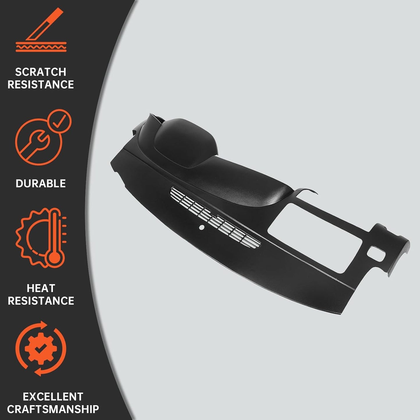 Black Dash Board Cover Compatible with 2007-2013 Chevy Chevrolet Silverado LS LT WT Base GMC Sierra SL SLE WT Base Dashboard Panel Cover Glovebox Dashboards ABS Plastic LYAP-300V