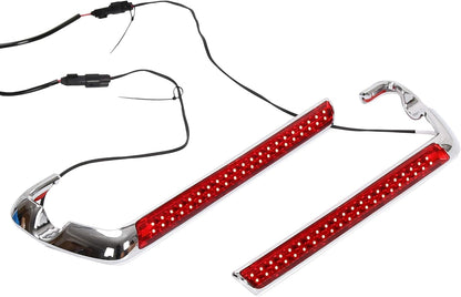 Kojem LED Side Marker Light Kit Compatible with 2014-2024 Harley Touring Road King Street Road Glide FLHR Replacement for P/N 69200722 69201599A Saddlebag Chrome Red