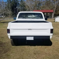 Load image into Gallery viewer, HECASA Rear Roll Pan License Plate Compatible with 1973-1987 Chevy GMC C10 C20 C30 K10 K20 K30 Silverado Fleetside Styleside Bed Steel Bumper Roll Pan W/LED Light Black LYAM-399
