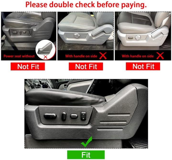 Front Drivers Side Seat Trim Panel Cover Bezel Compatible with 2009-2014 Ford F150 Lincoln Mark LT Replacement for 9L3Z-1662187-EA NOT Fit for Manually Adjusting & Super Cab Power Seats LYAP-397
