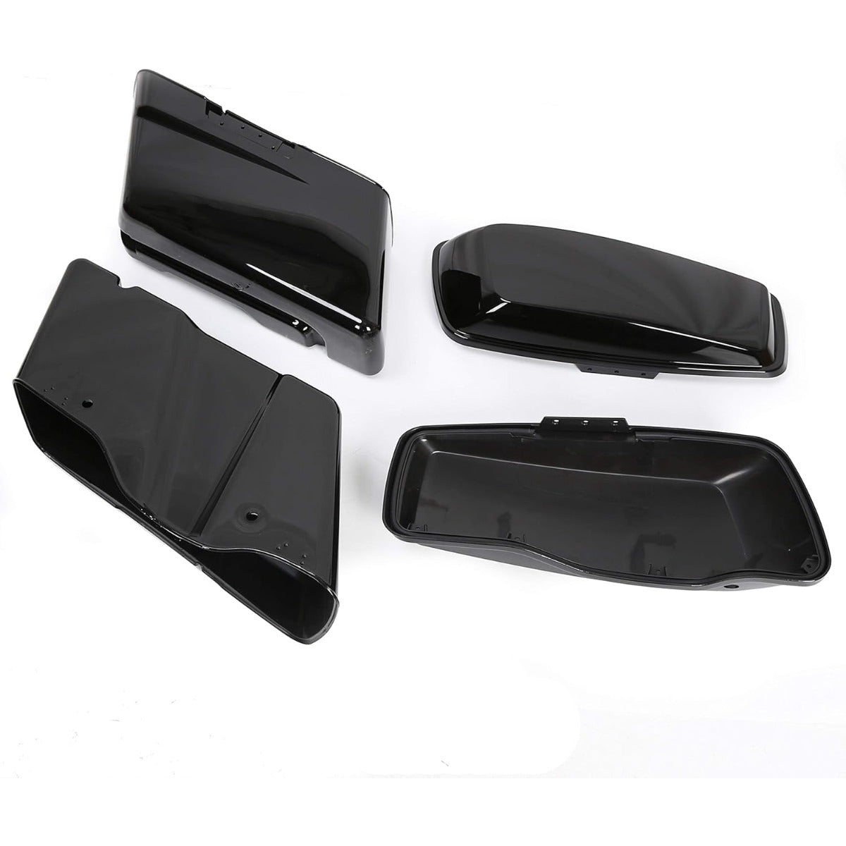 Pained Black Hard Saddlebags Saddle Bags   for 2014-2024 Harley Davidson Touring Models Street Road Glide Road King(W/O Hardware)