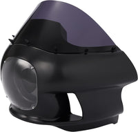 Load image into Gallery viewer, Front Upper Fairing&amp;Headlight Mount Compatible with 2006-2017 Harley Dyna Low Rider FXDL/I Street Bob FXDB/I Super Glide Custom FXDC/I FXD/I FXD/I Front Fairing Kit Smoke Windshield LYMP-175-2
