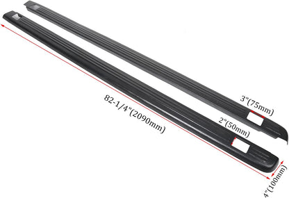 Truck Bed Rail Caps W/Holes Compatible with 1999-2006 Chevrolet Silverado & GMC Sierra 1500 2500 3500 (Classic only) W/Stake Holes 6'6inches Bed Black Ribbed Finish (Set of 2) LYAP-206-DK
