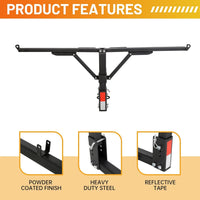 Load image into Gallery viewer, ECOTRIC Truck Bed Hitch Extender 2 in 1 Design Foldable Extension Pick Up Rack Canoe Boat Kayak Lumber w/Flag LYOM-041
