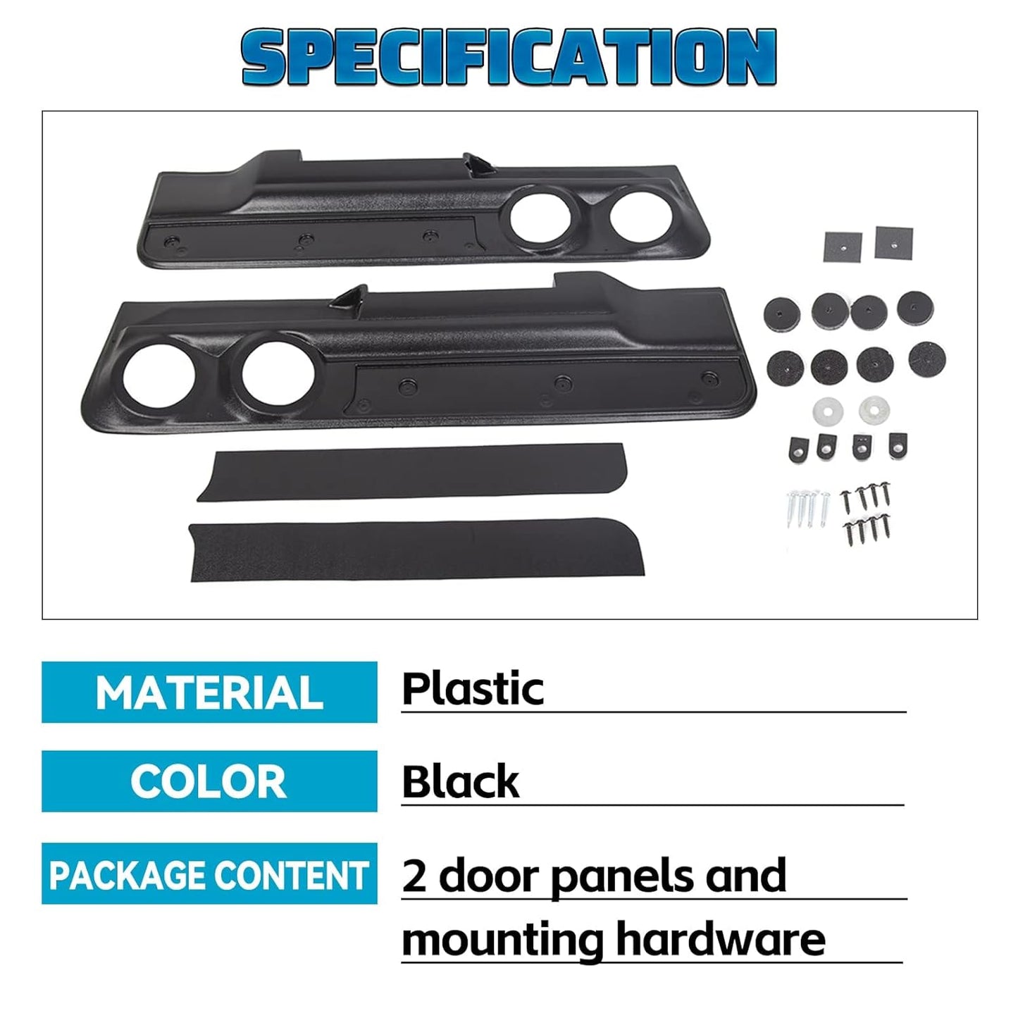 Lower Door Panel Set 2-Speaker Door Panel Compatible with 1978-1988 Monte Carlo Malibu (2dr) & El Camino Cutlass Regal LYAP-453S