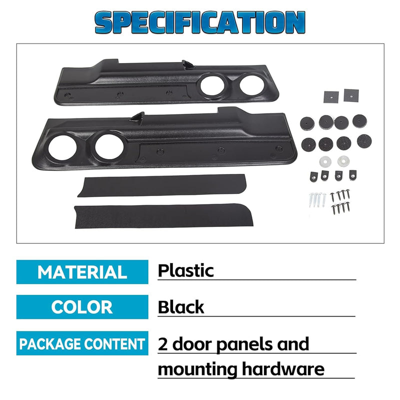 KUAFU Lower Door Panel Set 2-Speaker Door Panel Compatible with 1978-1988 Monte Carlo Malibu (2dr) & El Camino Cutlass Regal LYAP-453S