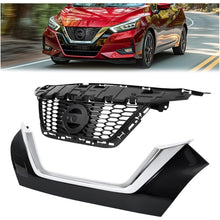 Front Grill Assembly Compatible with 2020-2022 Nissan Versa S SR SV 623105EF1A NI1200311 620705EE0A NI1200306 Bumper Grille W/O radar hole Painted&Chrome