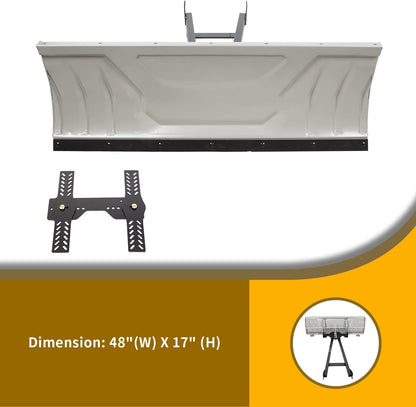 Snow Plow Blade Universal Kit Steel Adjustable 48inches Complete Universal Kit Package Compatible with ATV Honda Kawasaki Polaris Aeon Crossland Arctic-Cat Alterra (You Will get 2 Packages) LYOM-045A+LYOM-045B
