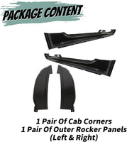 Load image into Gallery viewer, Outer Rocker Panels &amp; Cab Corners Compatible with 1999-2007 Chevy GMC Silverado Pickup 4 Door Crew Cab Pair Replacement (3 Packages) LYAM-112A-L+LYAM-112A-R+LYAM-270-2
