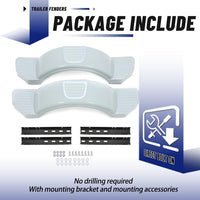 Load image into Gallery viewer, Pair Axle Trailers Fenders 12inches Wheels Tires Skirt Boat Molded 300lbs (Set of 2) Painted Grey LYAP-273S
