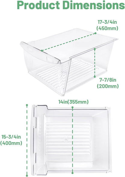 240351061 Upper Crisper Pan Compatible with Frigidaire Refrigerator Freezer Crisper Drawer Replacement for 240351005 240351062 Plastic (PC) Clear LYOP-110