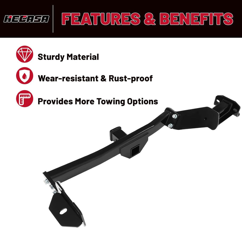 HECASA Class 3 Trailer Hitch Compatible with 2022-2024 Hyundai Santa Cruz Trailer Tow Hitch 2 Inch Receiver LYAM-X1064