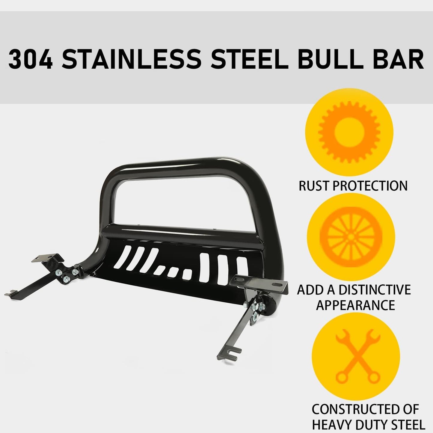Bull Bar Front Bumper Grille Guard Protector w/Skid Plate Compatible with 2009-2018 Dodge Ram 1500 2019-2023 Dodge Ram 1500 Classic Brush Guard Brush Push Bar Black Steel Light Mount LYAM-502-1
