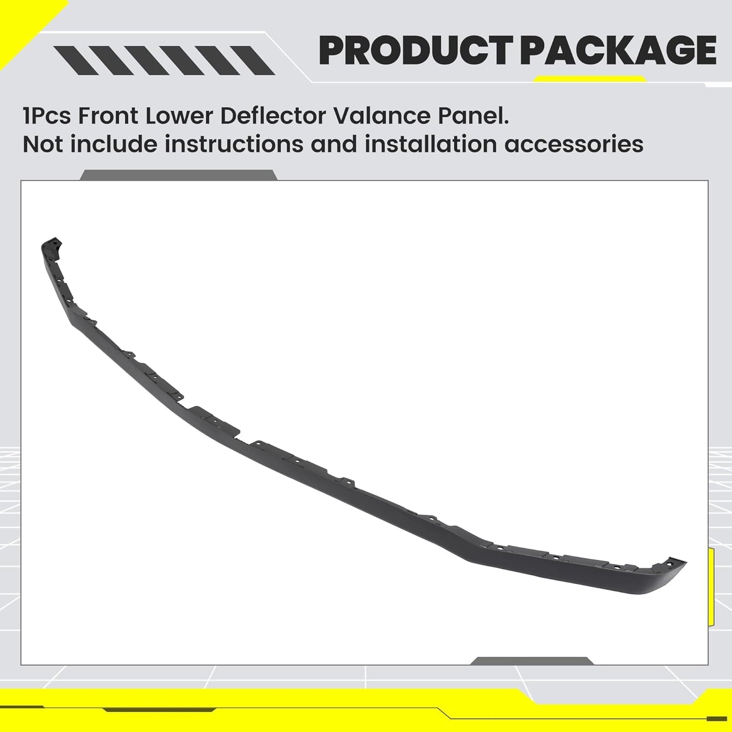 Front Lower Deflector Valance Panel Compatible with 2020-2022 Ford F250 F350 F450 F550 Super Duty LC3Z-17626-CA Bumper Valance (Tremor Package Only) Plastic (PP) Black LYAP-X1131
