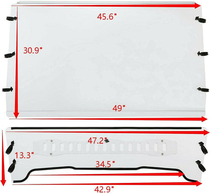 Front Windshield & Roof Canopy Compatible with 2005-2020 John Deere Gator TS/TX/TE Scratch Resistant (You Will Receive Two Separated Packages)