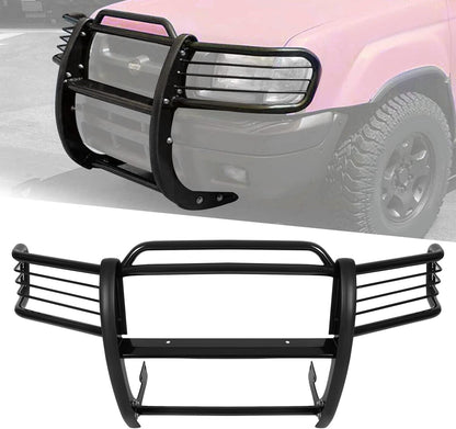 Front Bumper Protector Brush Grille Guard Compatible with Nissan 2001-2004 Frontier Powder Coated Black Steel LYAM-188S
