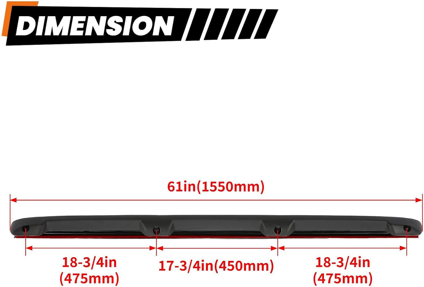 Tailgate Spoiler Cap Cover Compatible with 1999-2007 Chevy Silverado GMC Sierra Replacement for 15932249 GM1909101 Molding Top Protector Textured Black LYAP-237