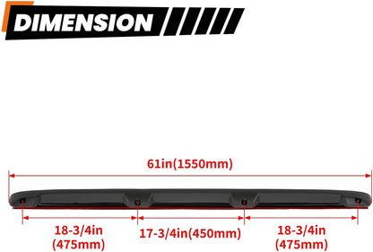 Tailgate Spoiler Cap Cover Compatible with 1999-2007 Chevy Silverado GMC Sierra Replacement for 15932249 GM1909101 Molding Top Protector Textured Black LYAP-237