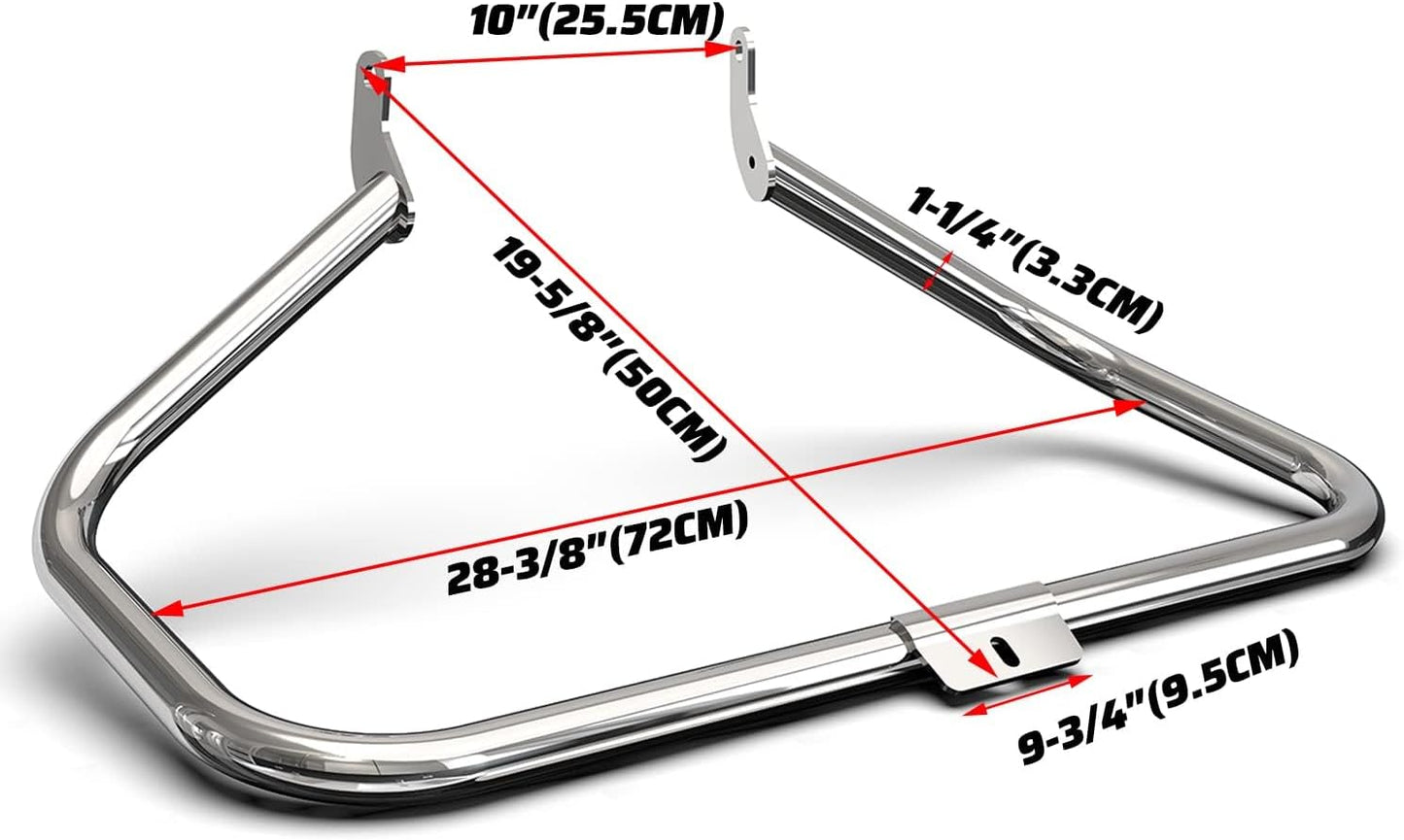 Chrome Engine Guard Highway Crash Bar Compatible with 2000-2017 Harley Heritage Softail Fat Boy Springer FLST Replacement for HD49004-00 LYHD-37S