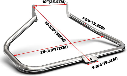 Chrome Engine Guard Highway Crash Bar Compatible with 2000-2017 Harley Heritage Softail Fat Boy Springer FLST Replacement for HD49004-00 LYHD-37S