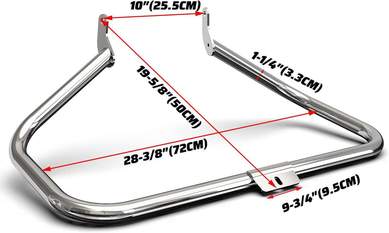 Chrome Engine Guard Highway Crash Bar Compatible with 2000-2017 Harley Heritage Softail Fat Boy Springer FLST Replacement for HD49004-00 LYHD-37S