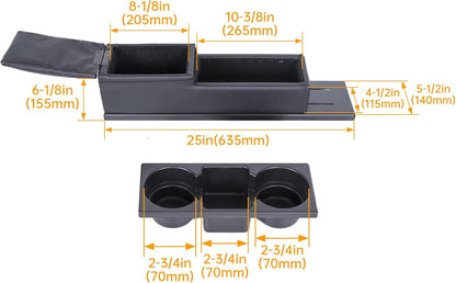 Center Console Kit Compatible with 2011-2020 Dodge Charger Police w/Mini Cup Holder Plate and Trim Set (You Will Receive Two Packages) LYAP-311-2+LYAP-311-3