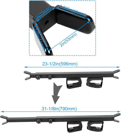 Adjustable Gun Rack Carrier 23-31 Inch Universal Compatible with Polaris Ranger Kawasaki Mule UTV Overhead Roof Gun Holder LYPS-068