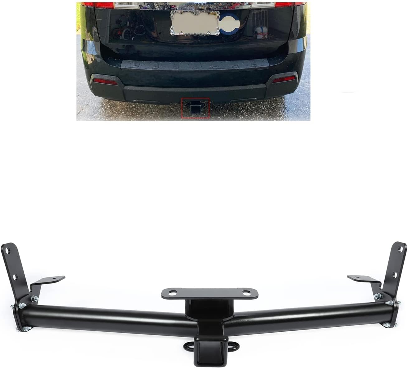 Class 3 III Tow Trailer Hitch Receiver Compatible with 2005-2017 Chevy Chevrolet Equinox 2010-2017 GMC Terrain Round Tube No All-Welded Structure (with 2inches Square Receiver Tube Opening) LYAM-448