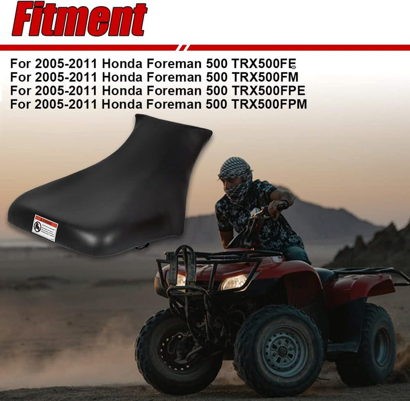 ATV Complete Seat Compatible with 2005-2011 Honda Foreman 500 TRX500 2005-2014 Honda Foreman Rubicon 500 TRX 500 Replacement for 77100-HN2-B70ZA Black LYCP-104