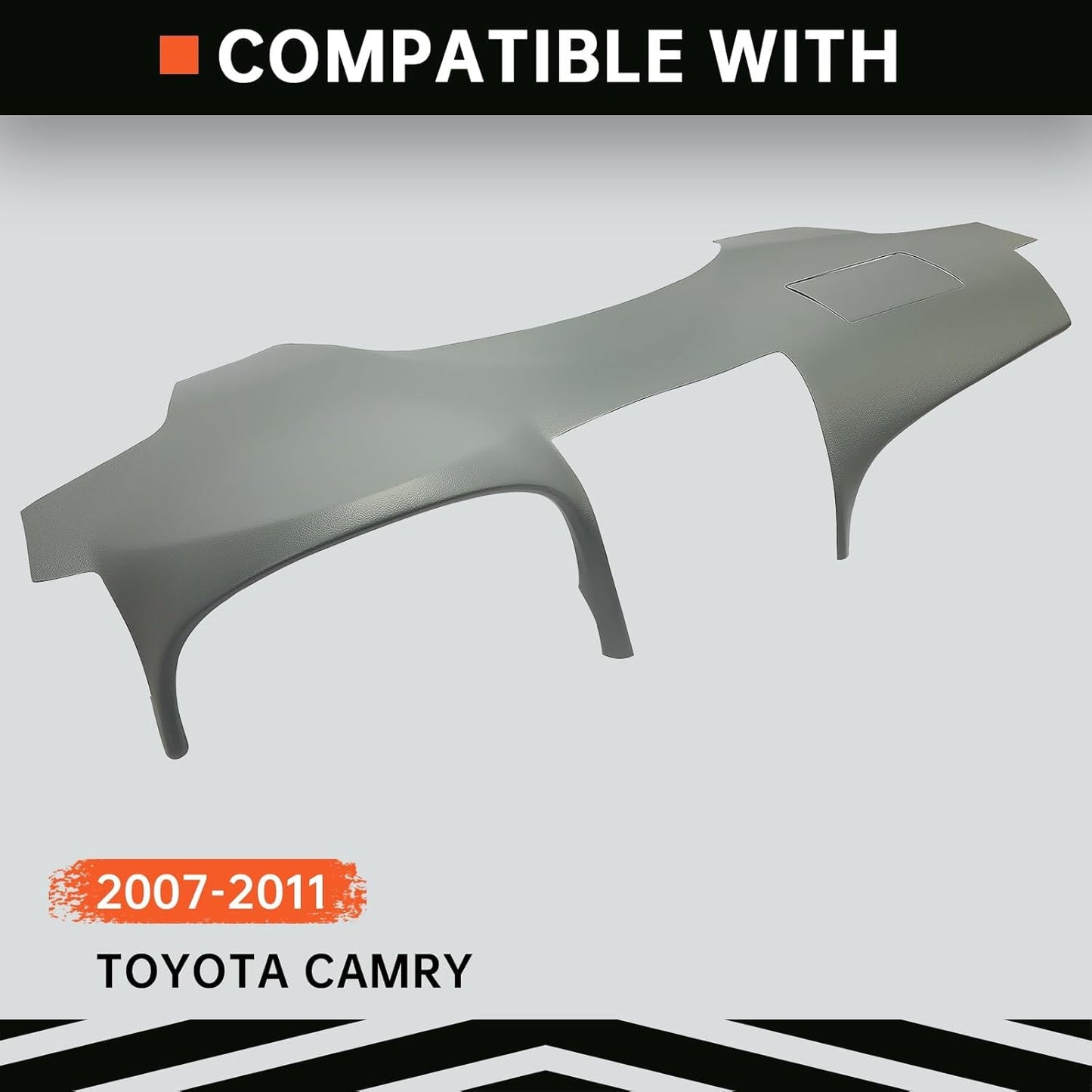 Dashboard Cap Cover Compatible with 2007-2011 Toyota Camry Gray Dashboard Cap Replacement ABS Plastic LYAP-509-1-XB