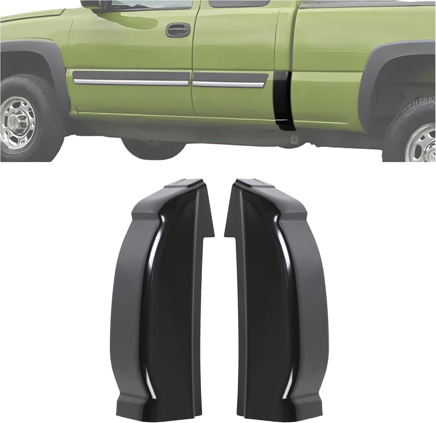 Pair Cab Corners Compatible with 1999-2007 Chevy Silverado GMC Sierra 4 Dr Crew Cab LH & RH LYAM-270-2