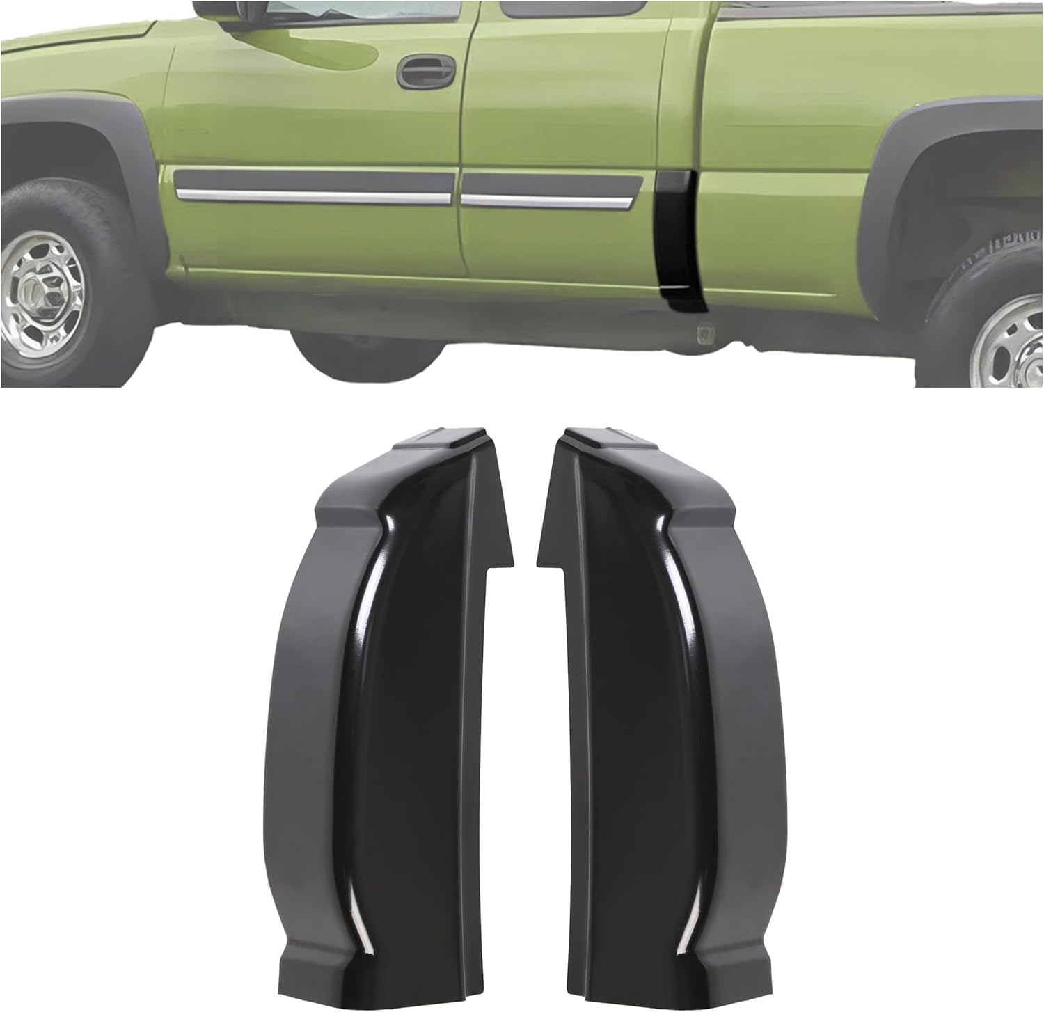 Pair Cab Corners Compatible with 1999-2007 Chevy Silverado GMC Sierra 4 Dr Crew Cab LH & RH LYAM-270-2