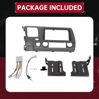 Load image into Gallery viewer, HECASA Car Radio Dashboard Kit Compatible with 2006-2011 Honda Civic Trim Bezel Panel Double 2 Din Install Dash Board Dark Gray LYAP-369
