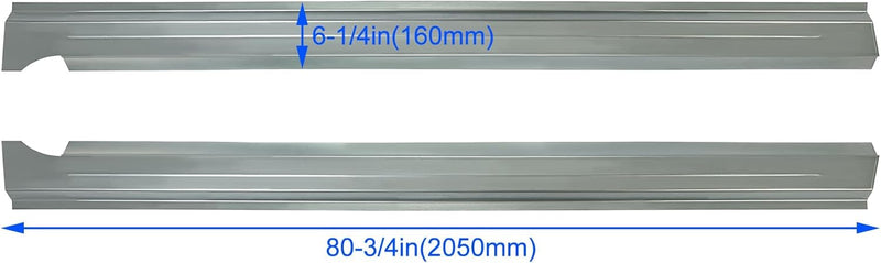 KUAFU Slip-on Rocker Panels Compatible with 2009-2018 Dodge Ram 1500 2500 3500 Crew Cab 4 Door Pickup Truck Rear Doors Driver & Passenger Side LYAM-175