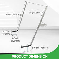 Load image into Gallery viewer, KUAFU RV Clothes Drying Rack Bumper-Mounted Clothesline Compatible with 4inches Square RV Bumpers Versatile Clothes Line Aluminum Powder Coated Silvery LYOM-106
