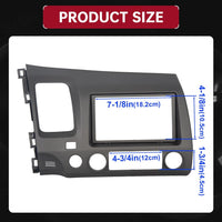 Load image into Gallery viewer, HECASA Car Radio Dashboard Kit Compatible with 2006-2011 Honda Civic Trim Bezel Panel Double 2 Din Install Dash Board Dark Gray LYAP-369
