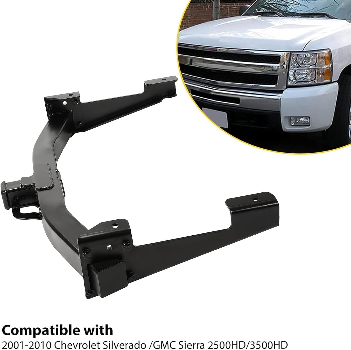 Class 5 Trailer Tow Hitch W/2-Inch Receiver Compatible with Chevrolet Silverado GMC Sierra 2500HD 3500HD 2001-2010 Replacement for 41944 LYAM-451S