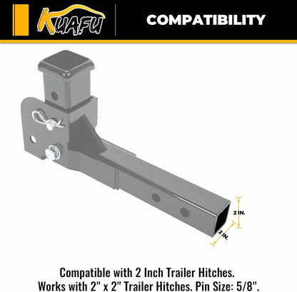 Folding Hitch 2inches Adapter Compatible with 2 Inch Trailer Hitch Extension Shank Mount Cargo Mobility Carrier Adapter 500lbs Weight Capacity LYAM-738S