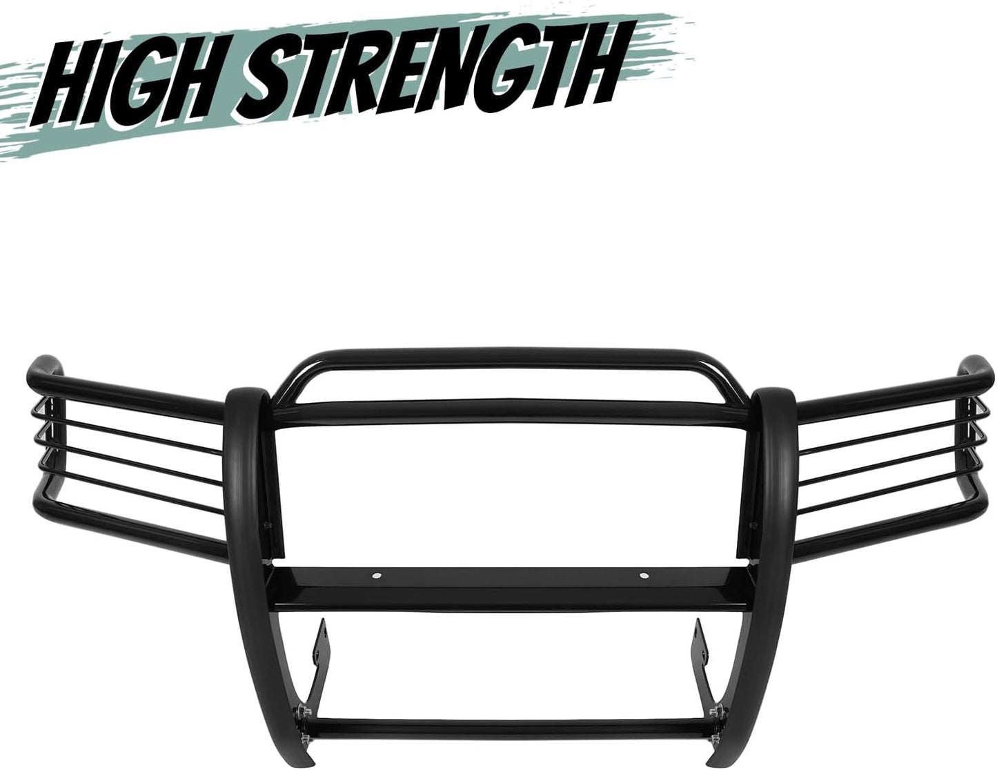 Front Bumper Protector Brush Grille Guard Compatible with Nissan 2001-2004 Frontier Powder Coated Black Steel LYAM-188S